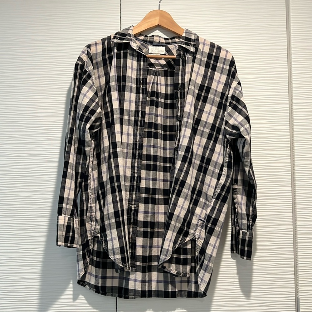 J. Crew Relaxed Fit Button Down - Black/Gray/Purple